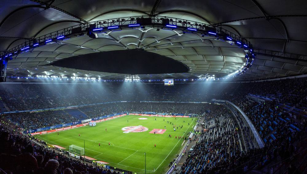 Stadion sepak bola dari sudut atas